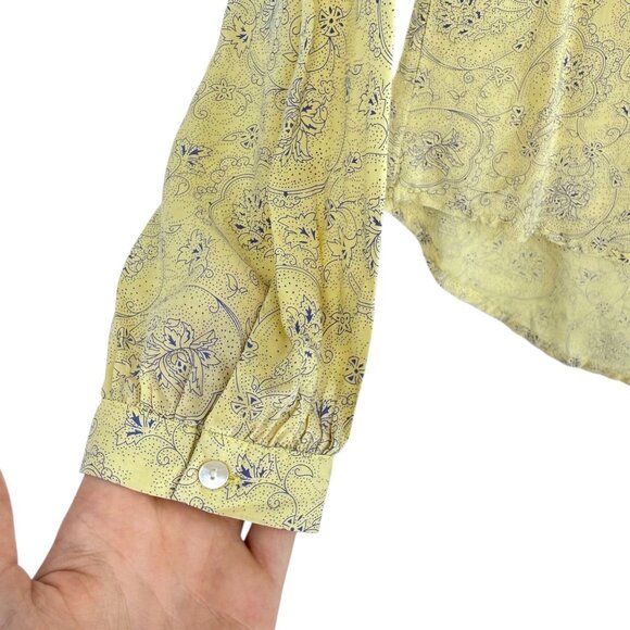NWT Noble Outfitters XS Shirt Yellow Paisley Peasant Blouse Folklore Lace 21007 - Picture 14 of 16